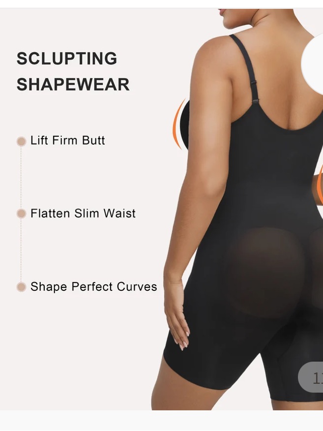 Shaperx Zip Up Front Slimming Fullbody Shapewear Nwt L/Xl — image 4 of 5